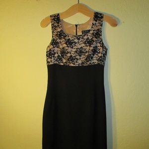 Lacy Black Mini Dress with Beaded Detail Size 2